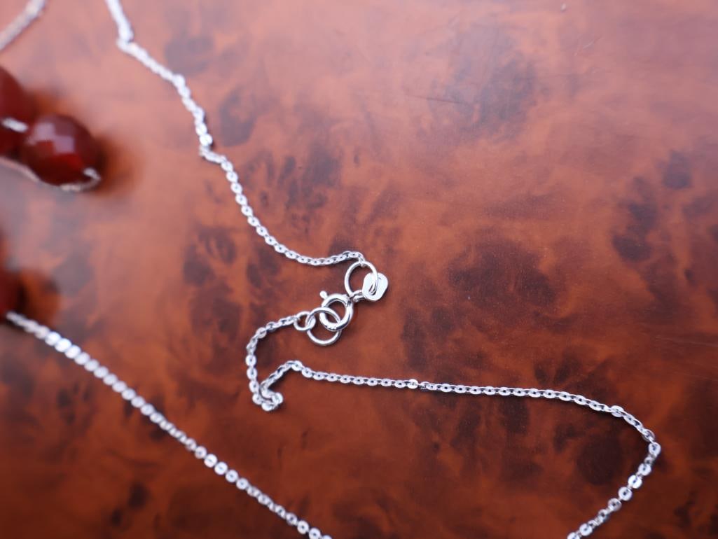 Two Beautiful Ladies Necklaces on Sterling Silver Chains - 5