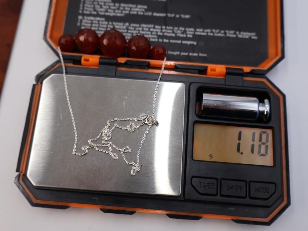 Two Beautiful Ladies Necklaces on Sterling Silver Chains - 6