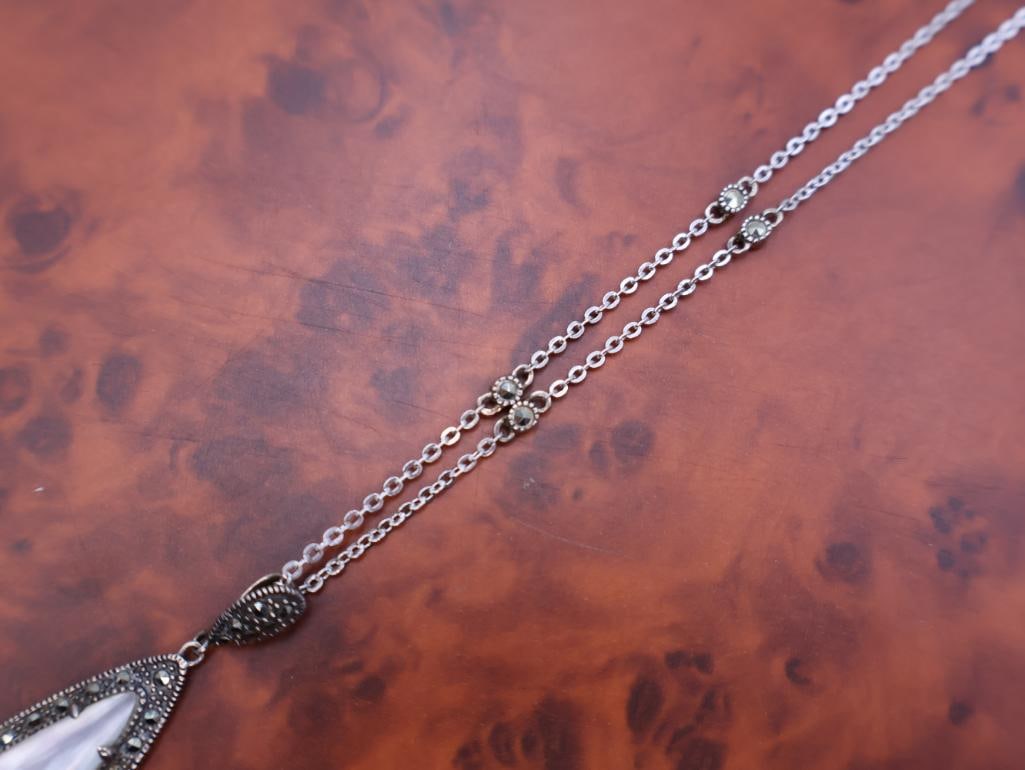 Two Beautiful Ladies Necklaces on Sterling Silver Chains - 8