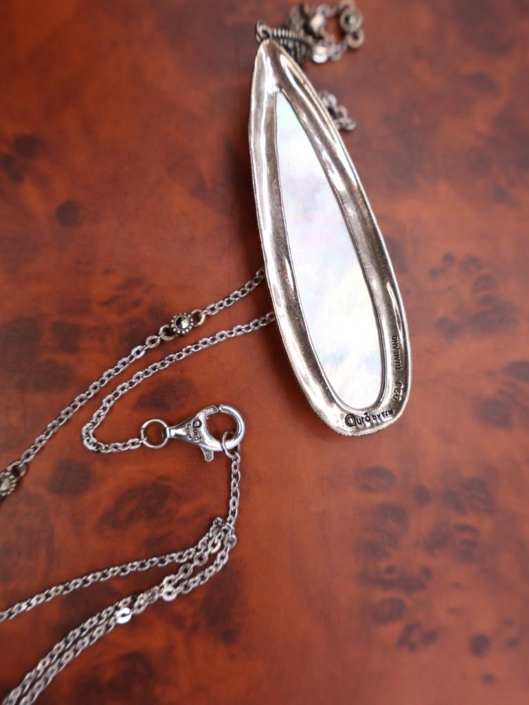 Two Beautiful Ladies Necklaces on Sterling Silver Chains - 9