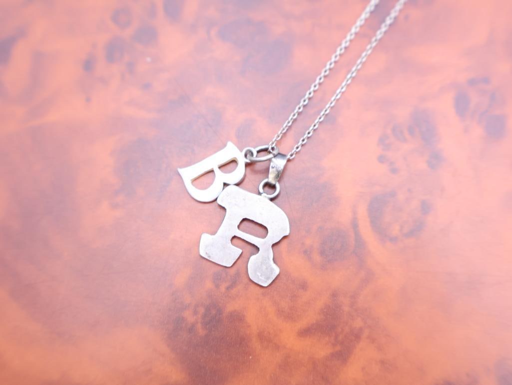 Heart-shaped locket necklace and a two initial charm sterling silver necklace - 7