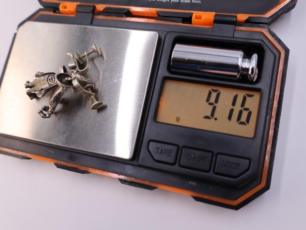 Collection of vintage sterling silver dangle screw-back earrings - 5