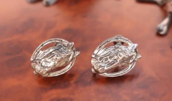 Collection of vintage sterling silver dangle screw-back earrings - 6