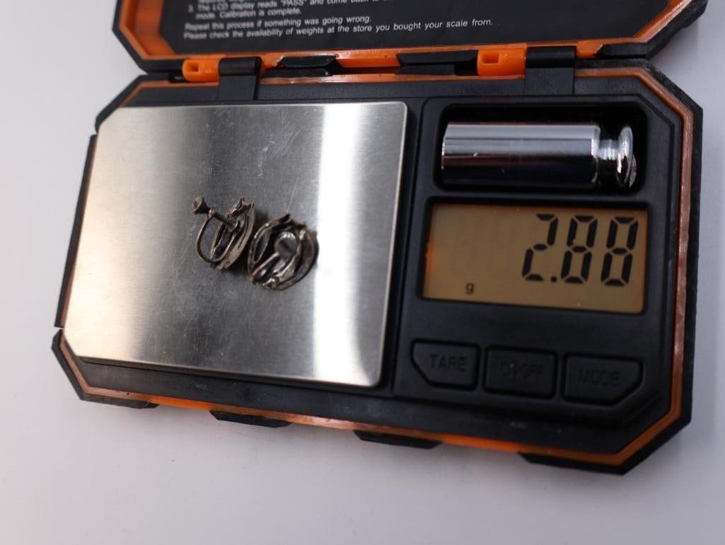 Collection of vintage sterling silver dangle screw-back earrings - 8