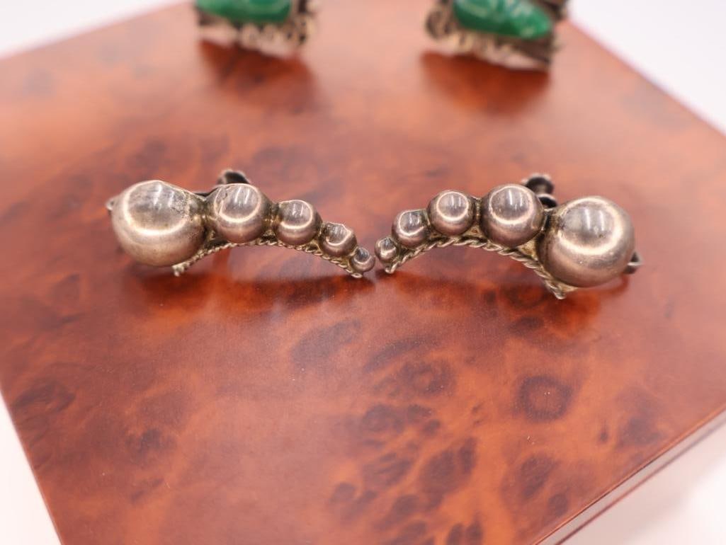 Collection of vintage sterling silver and gemstone earrings - 5