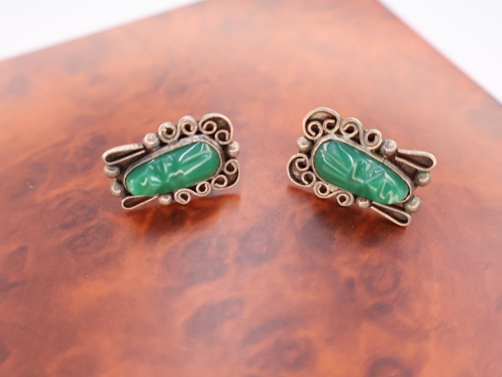 Collection of vintage sterling silver and gemstone earrings - 8