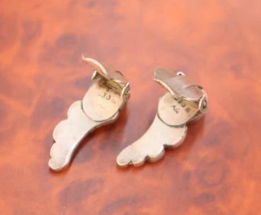 Vintage Mexican Taxco sterling silver Earrings - 6
