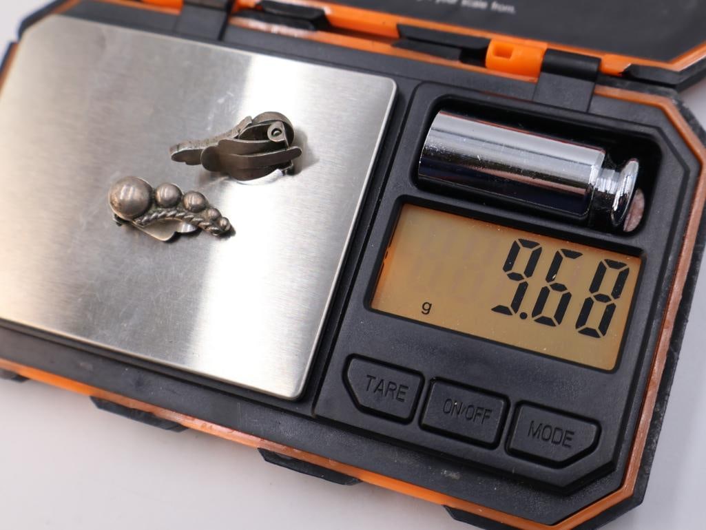 Vintage Mexican Taxco sterling silver Earrings - 7