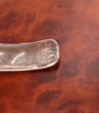 Vintage Carol Felley sterling silver amethyst flower cuff bracelet - 6