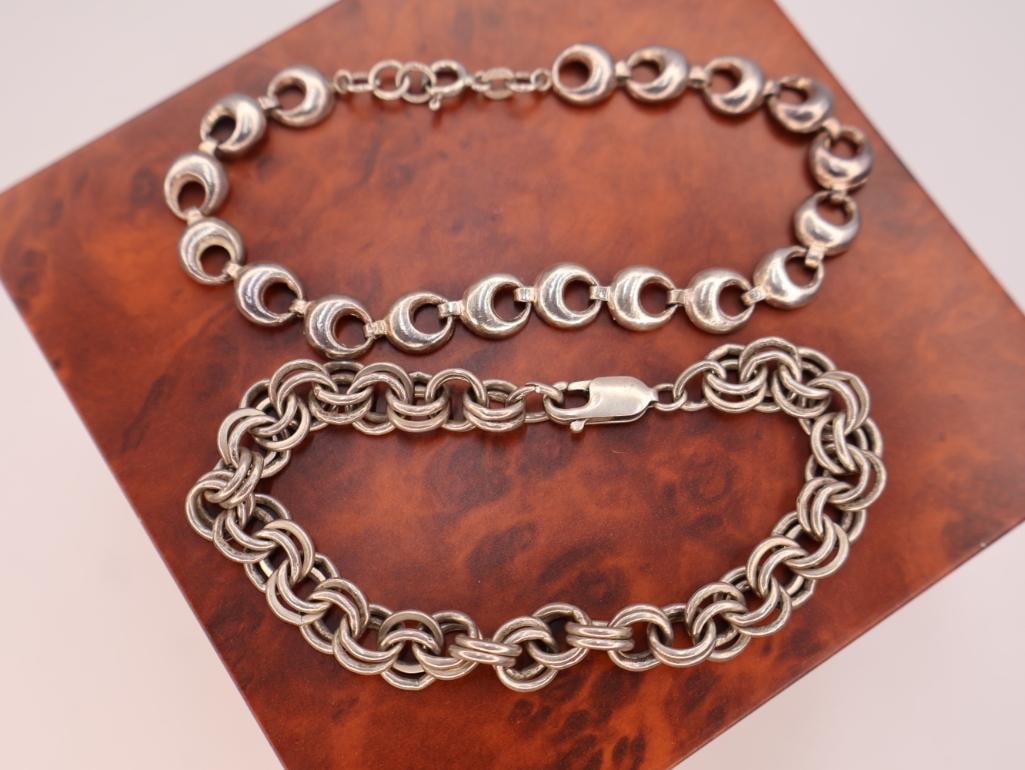 Two vintage sterling silver link bracelets (1 of 8)