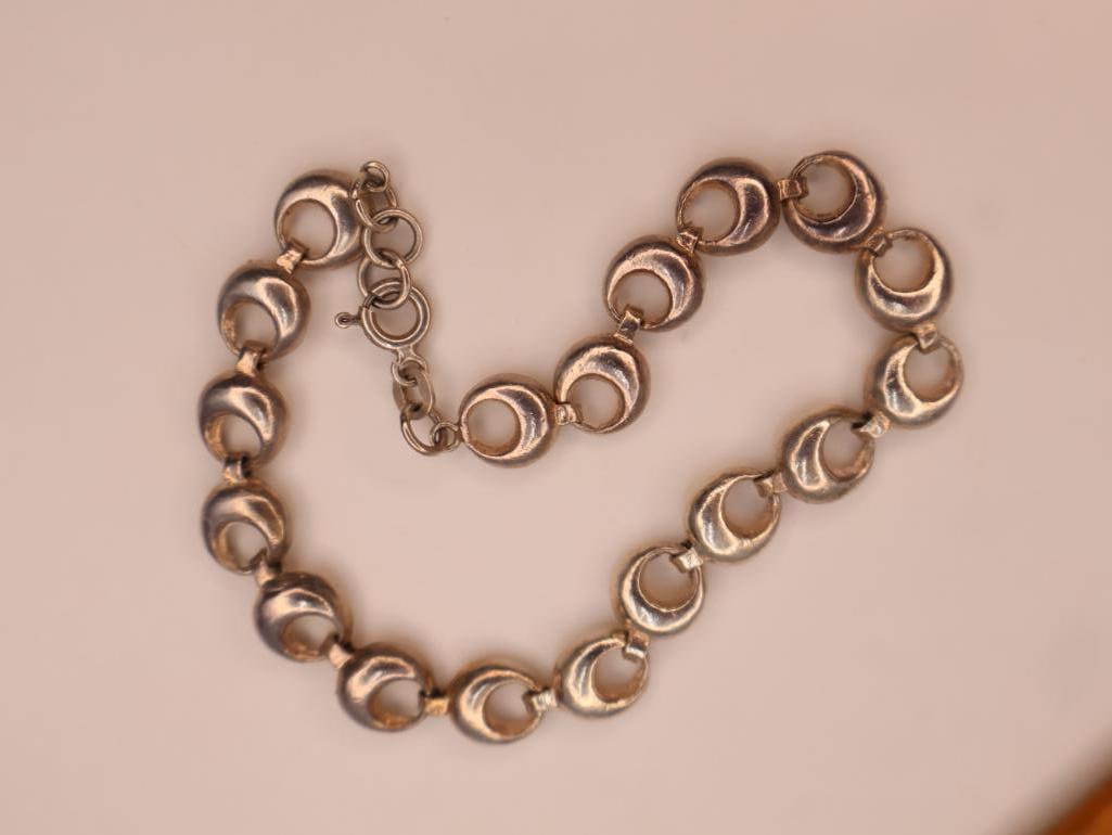 Two vintage sterling silver link bracelets - 3