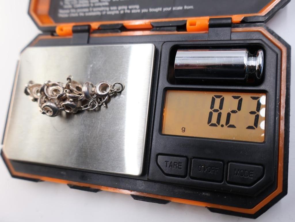 Two vintage sterling silver link bracelets - 5