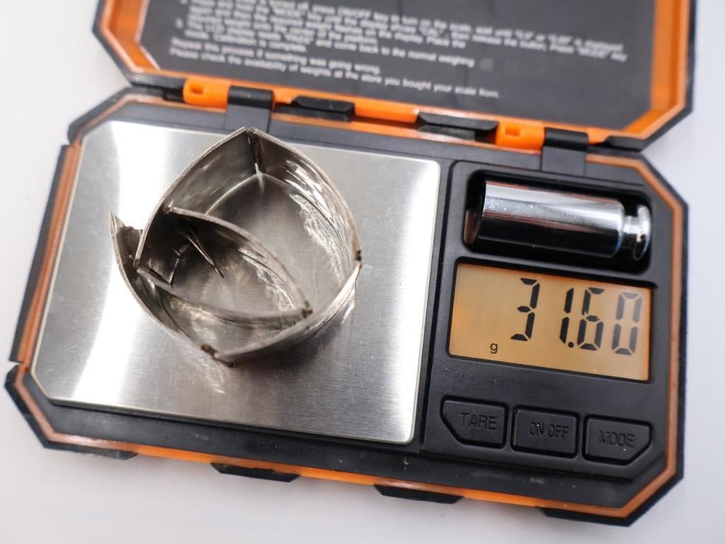 Vintage Mexican sterling silver and abalone inlay link bracelet - 10