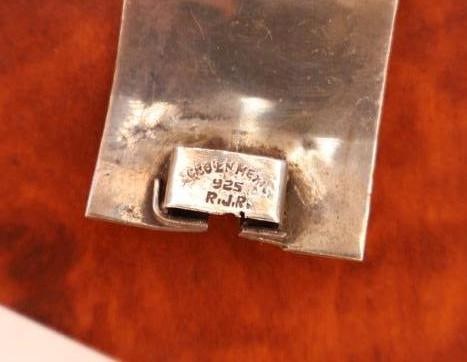 Vintage Mexican sterling silver and abalone inlay link bracelet - 9