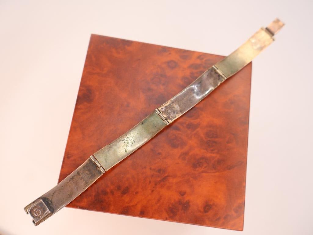 Vintage Mexican sterling silver panel link bracelet - 6