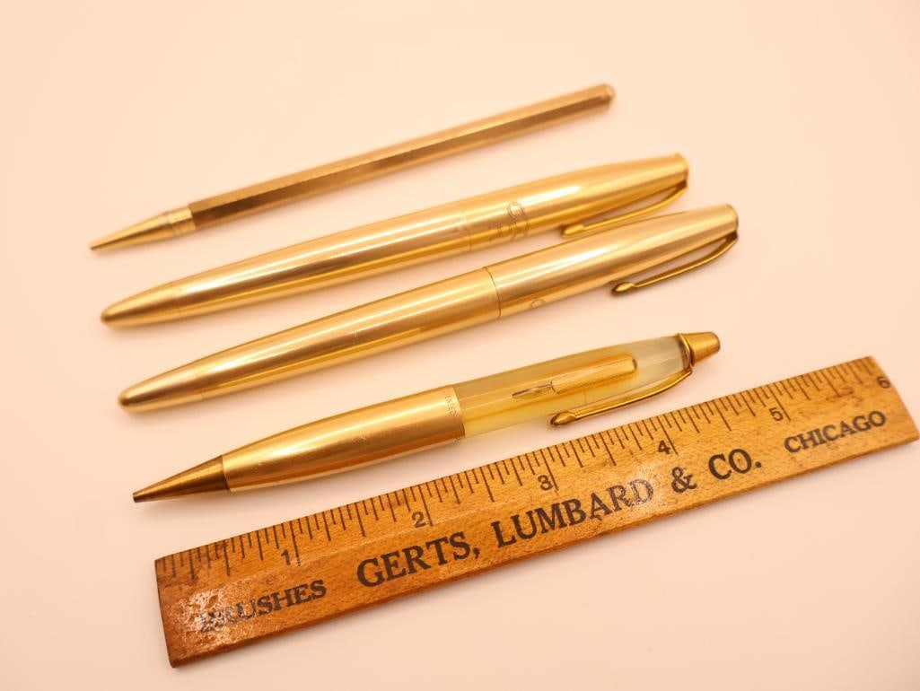 Vintage Gold Plated Secretary Pen Co Fountain Pens with 14k Nibs and More - 2