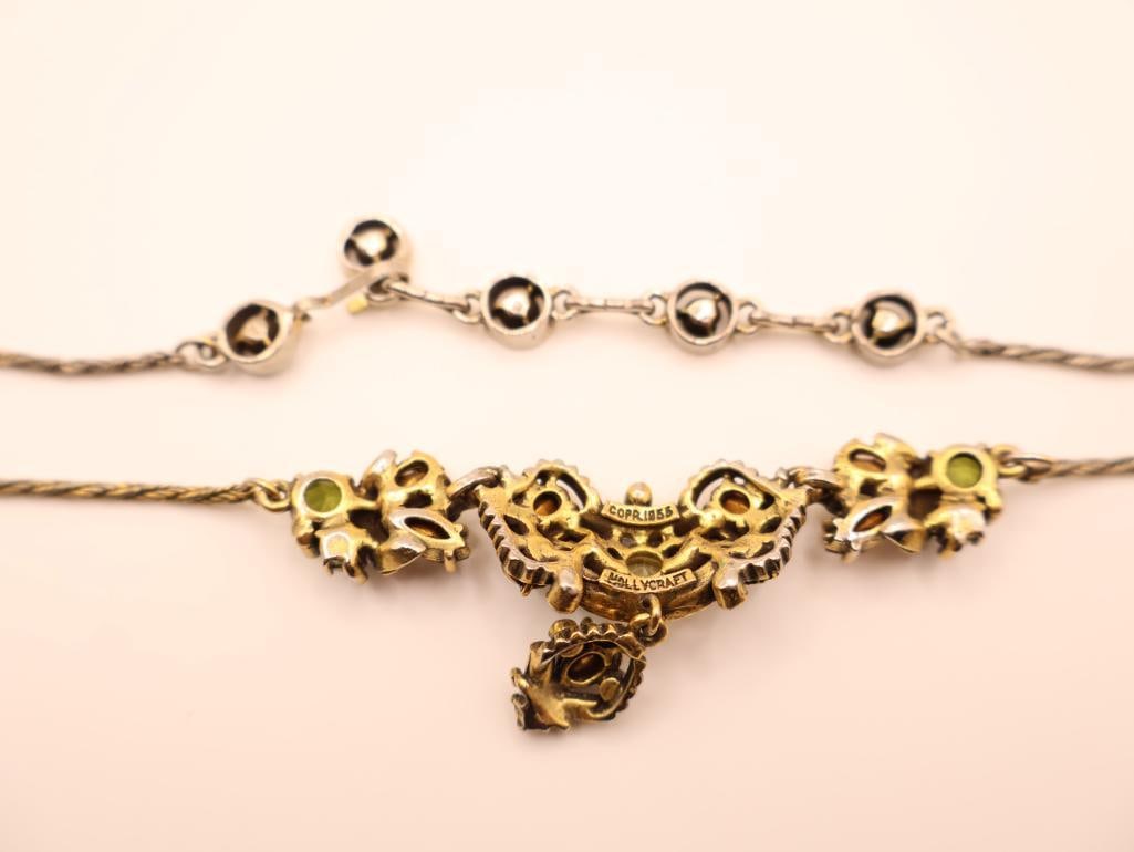 Vintage Hollycraft Multi Colored Rhinestone Necklace - 5