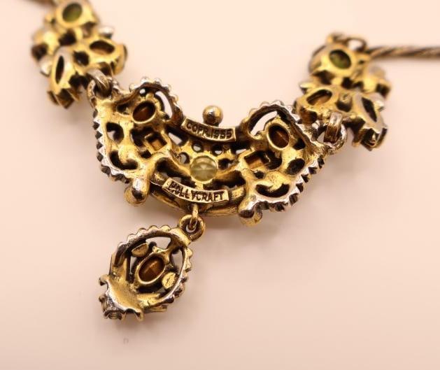 Vintage Hollycraft Multi Colored Rhinestone Necklace - 6