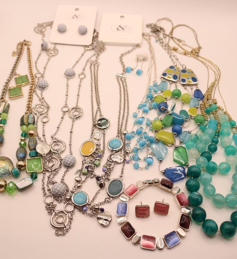 Various Jewelry Sets and Statement Pieces: Includes new with tags Christopher and Banks, rectangular bracelet and earring set 