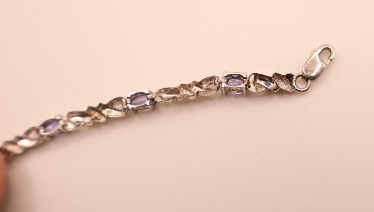 Sterling Silver Necklace and Bracelet with Semi Precious Stones - 5