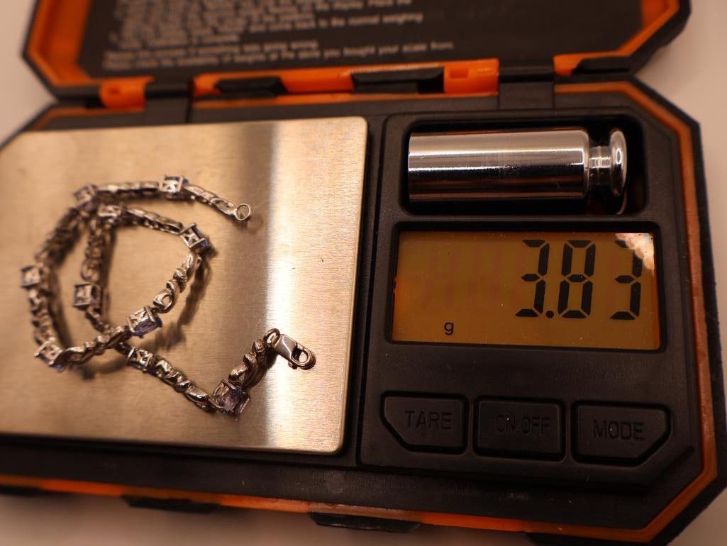 Sterling Silver Necklace and Bracelet with Semi Precious Stones - 6