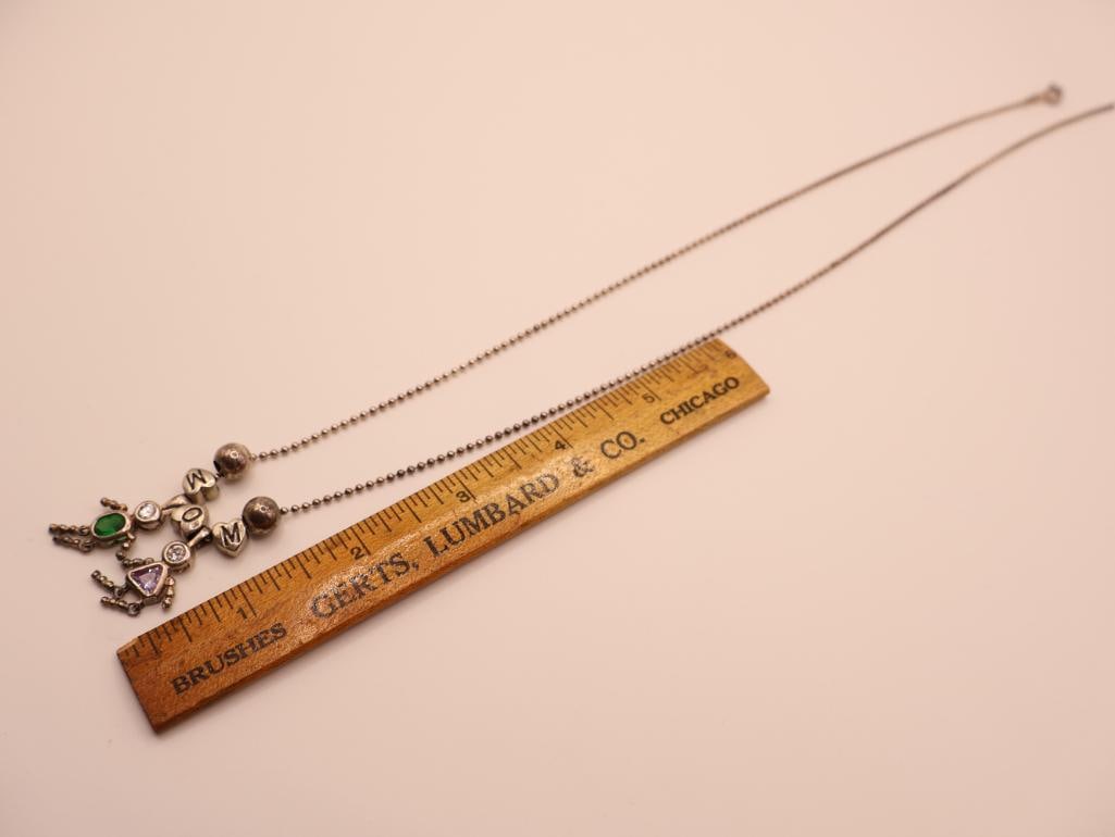 Sterling Silver Necklace and Bracelet with Semi Precious Stones - 7