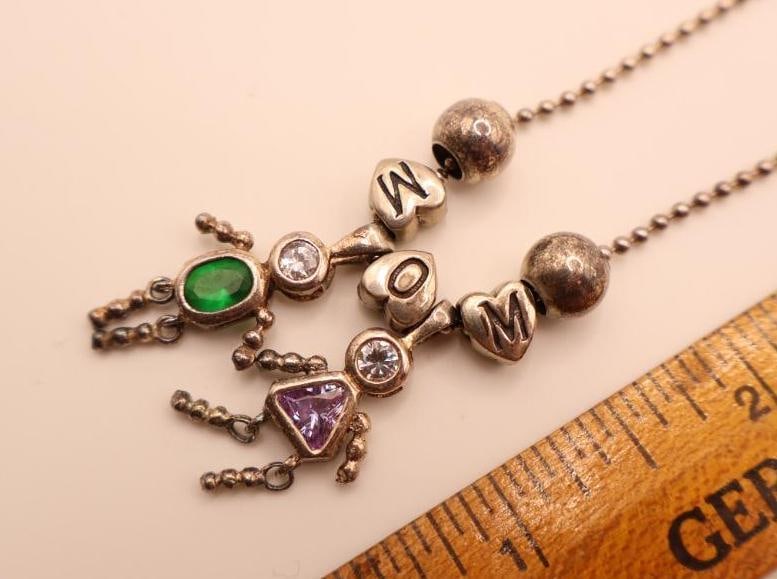 Sterling Silver Necklace and Bracelet with Semi Precious Stones - 8