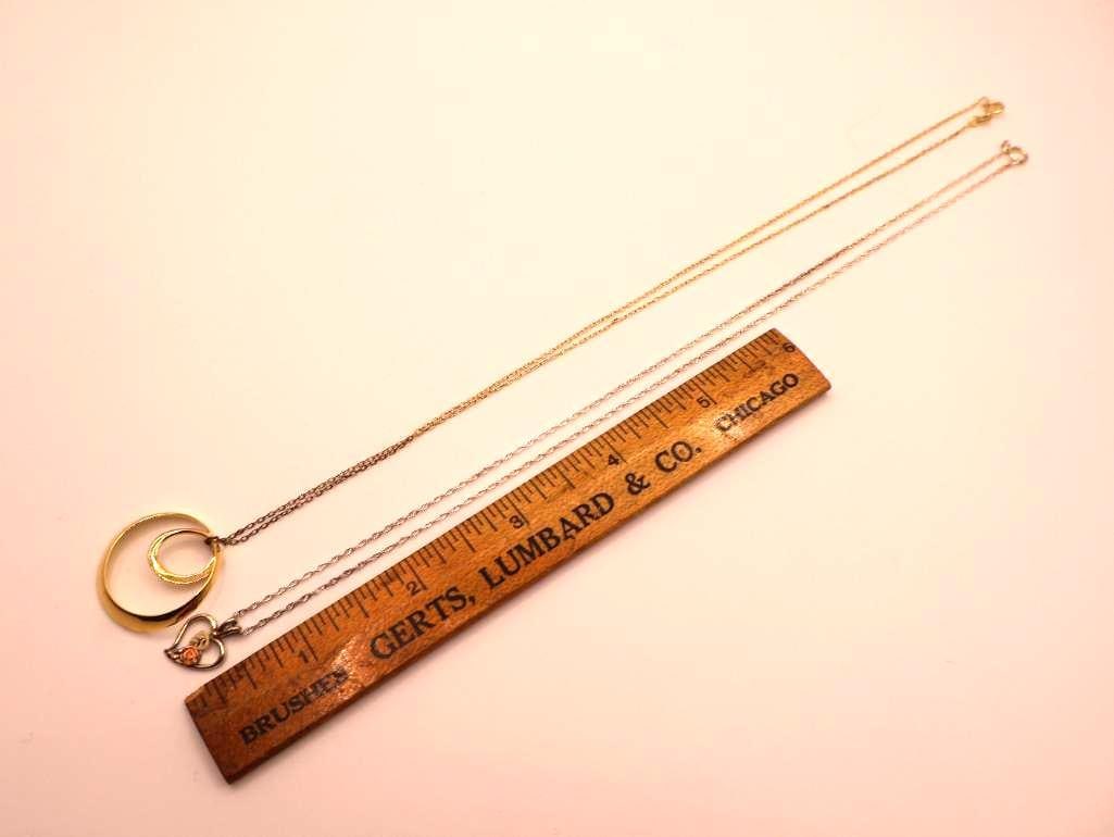 Two Sterling Silver Pendant Necklaces - 2