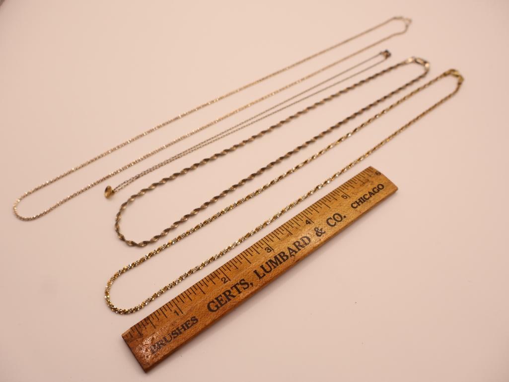 Three 925 Silver Chains and Rolled Gold Chain - 2