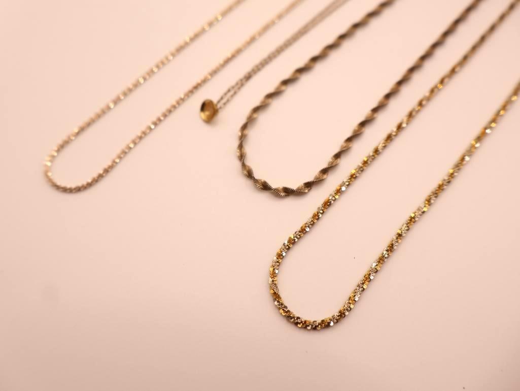 Three 925 Silver Chains and Rolled Gold Chain - 3