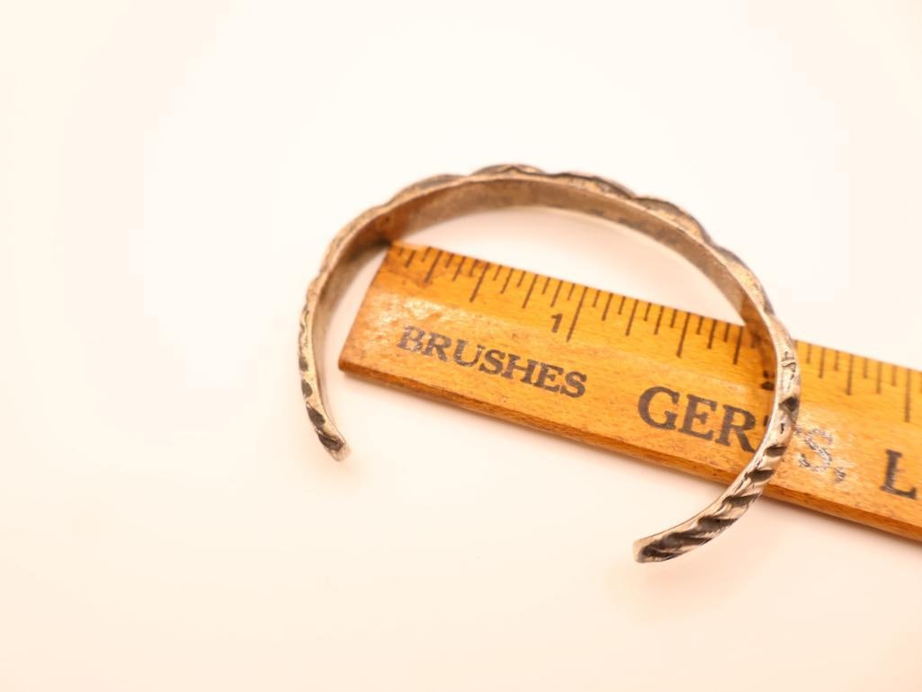 Vintage Turquoise Shard Cuff, Sterling Ring & Earrings - 2
