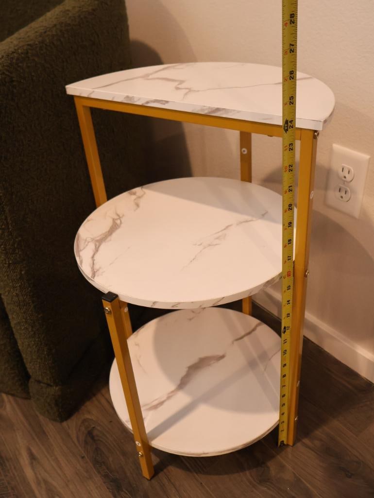 Modern upholstered accent set and a multi-tiered display stand - 3