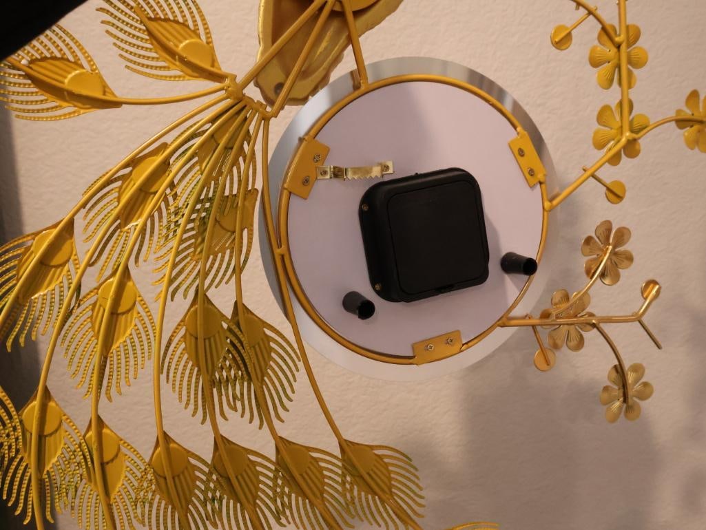 Large 3D Metal Peacock Wall Clock - 7