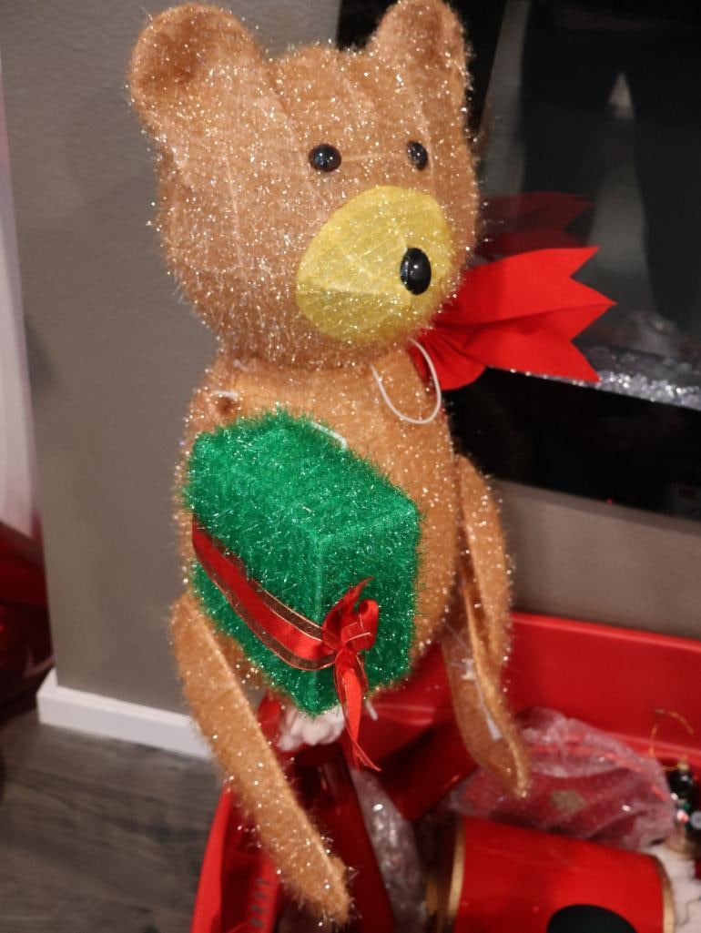 One large tote filled with Christmas Decorations - 7