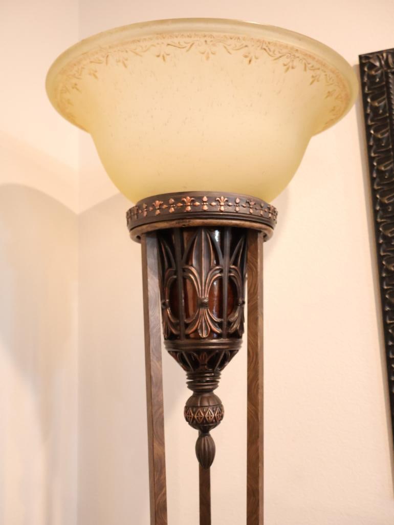 Feiss Opera Torchiere Floor Lamp and Two Framed Prints - 5