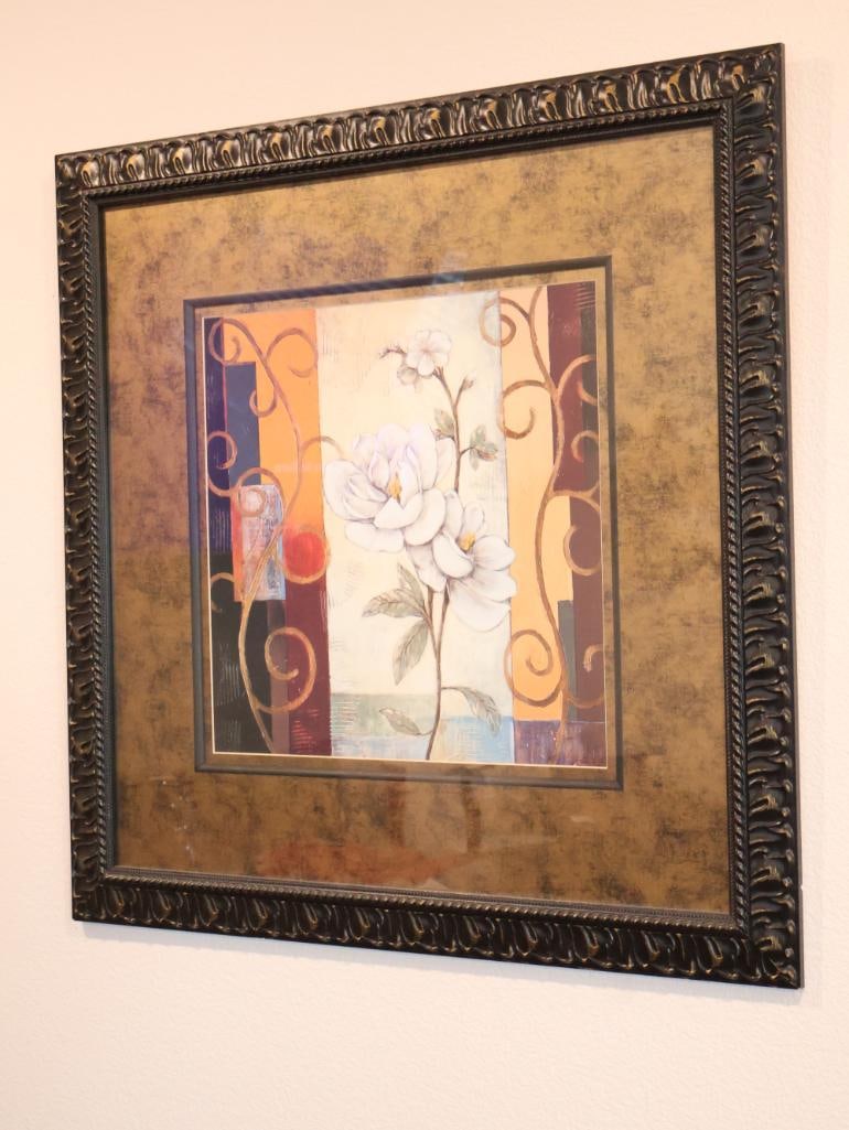 Feiss Opera Torchiere Floor Lamp and Two Framed Prints - 8