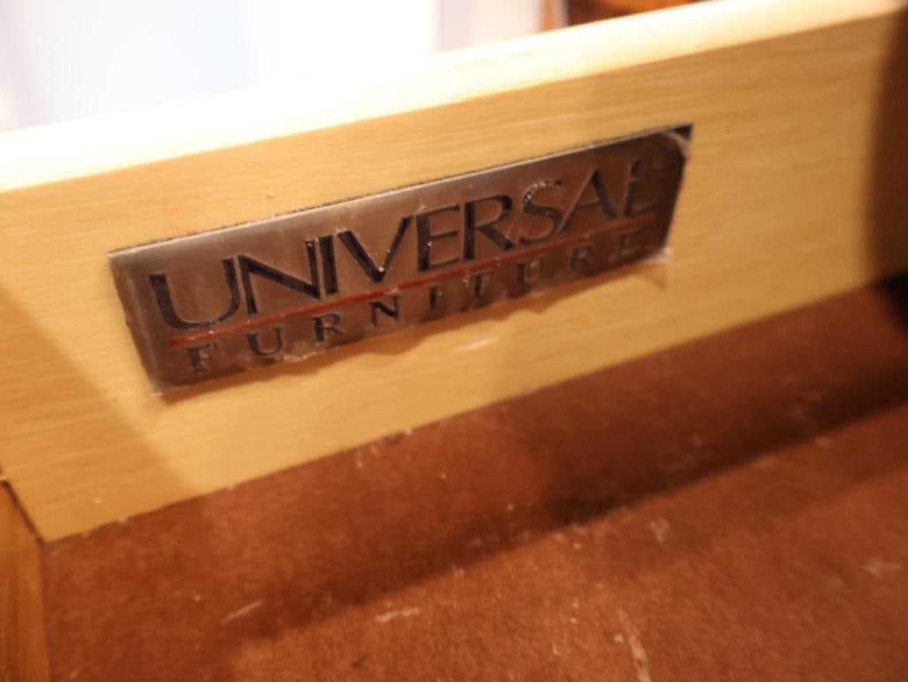 Large Traditional Light Oak Two Piece Lighted China Hutch - 12