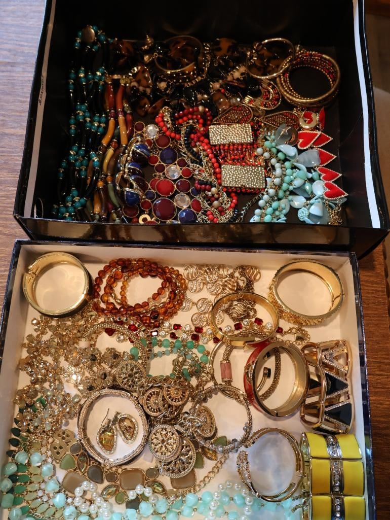 Two boxes of ladies costume jewelry (1 of 11)