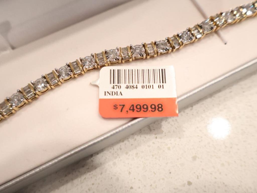 10k Gold 5 Cttw Diamond 7.5" Tennis Bracelet - 10