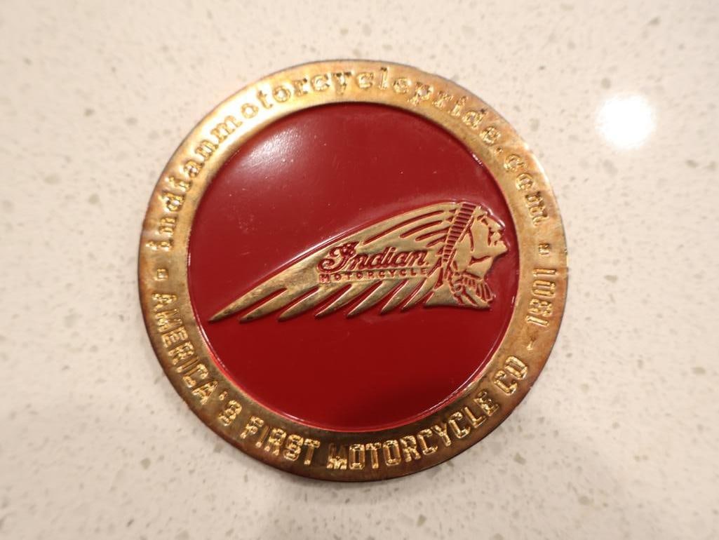 Vintage Indian Motorcycle 1901 "Pride" collectible coin medallion (1 of 3)