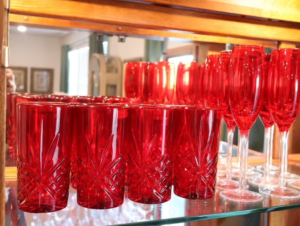 Collection of Royal Ruby red glassware - 6