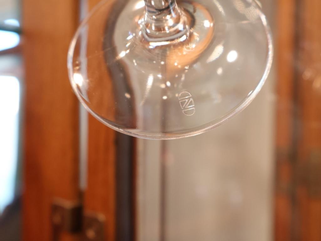 Collection of vintage crystal and etched glass stemware - 9