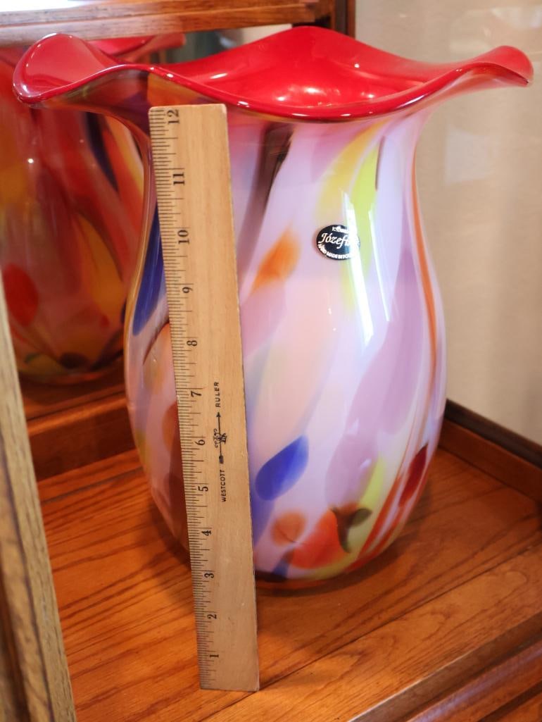 Krosno Jozefina Handcrafted Multicolor Art Glass Vase - 2