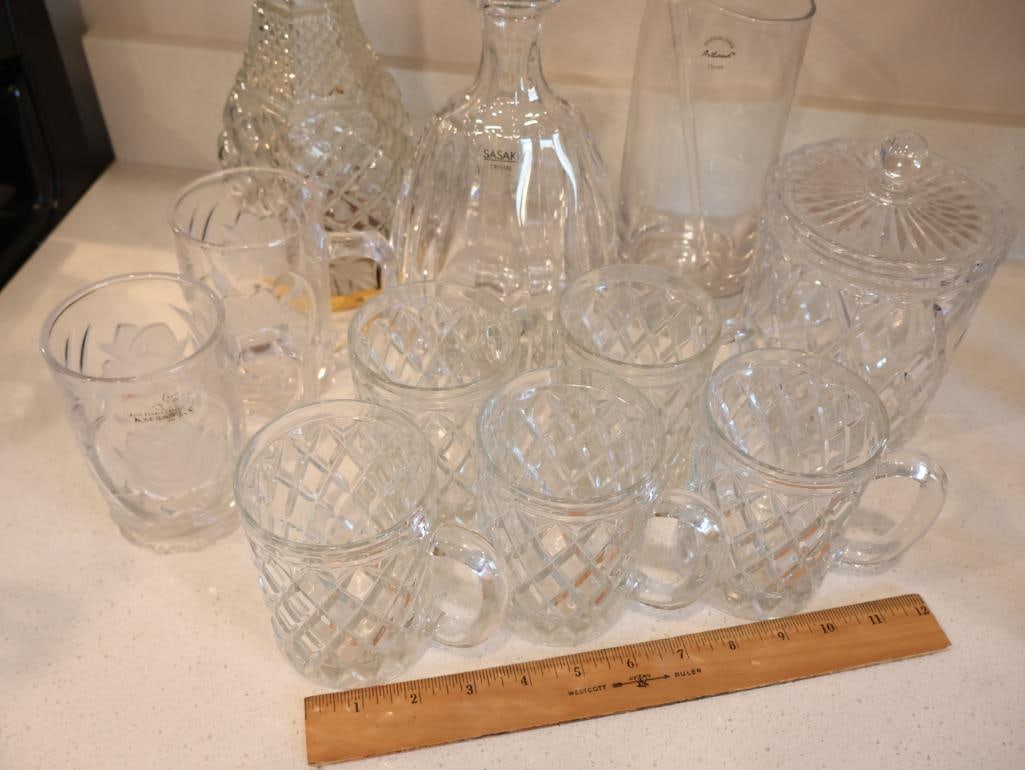 Collection of high-quality Japanese Sasaki Crystal barware and serveware - 2