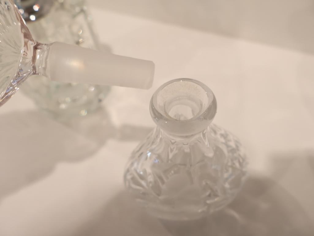 Curated collection of four vintage crystal and glass perfume bottles - 8