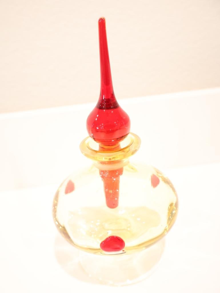 Curated collection of four vintage studio art glass perfume bottles - 11