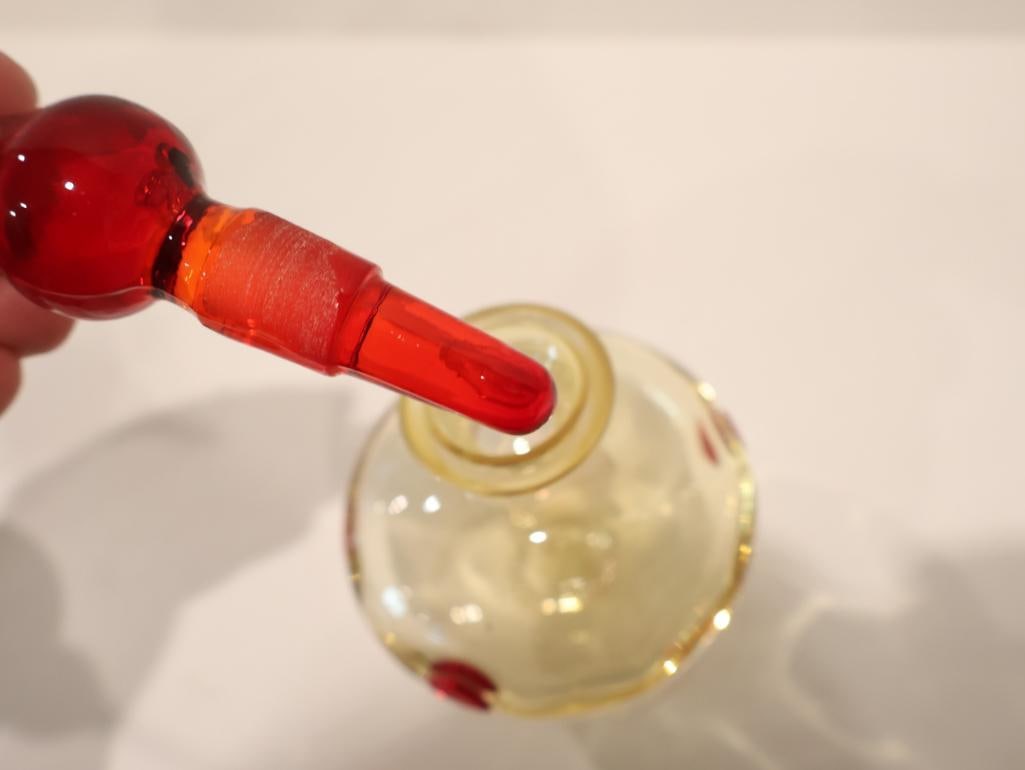 Curated collection of four vintage studio art glass perfume bottles - 13