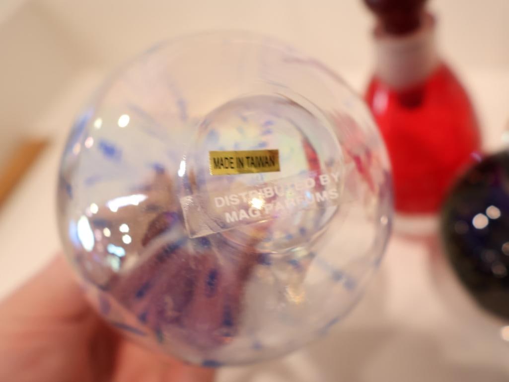 Curated collection of four vintage studio art glass perfume bottles - 4