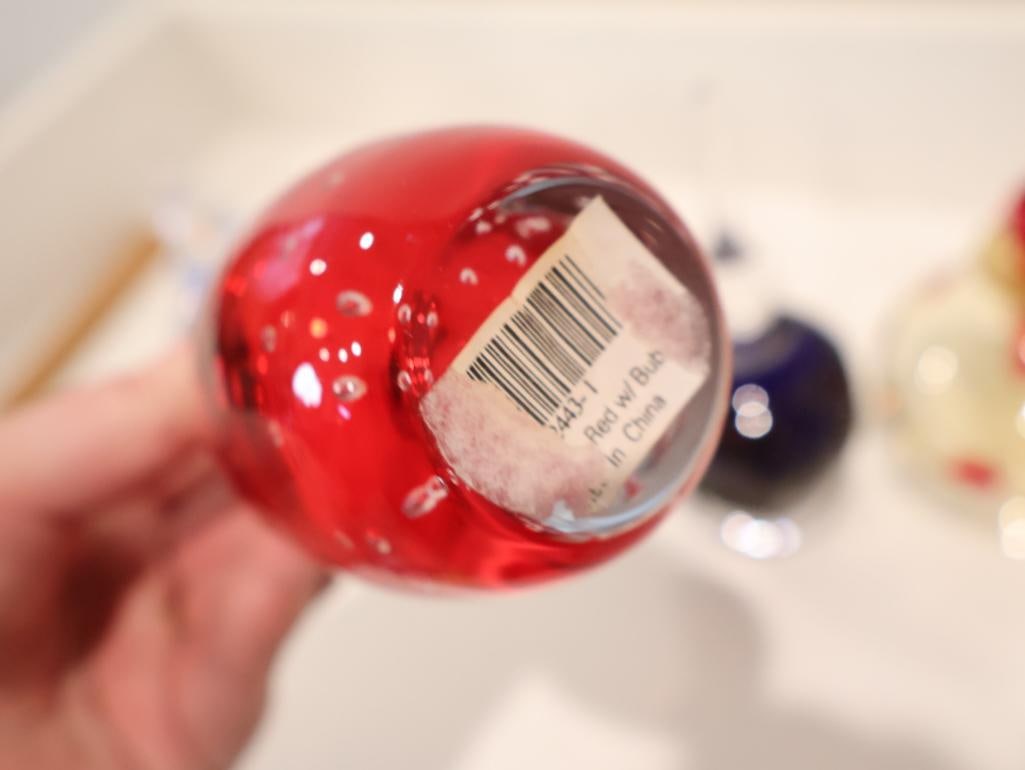 Curated collection of four vintage studio art glass perfume bottles - 7