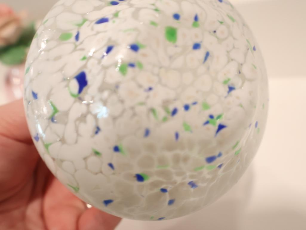 Five decorative art glass perfume bottles - 11